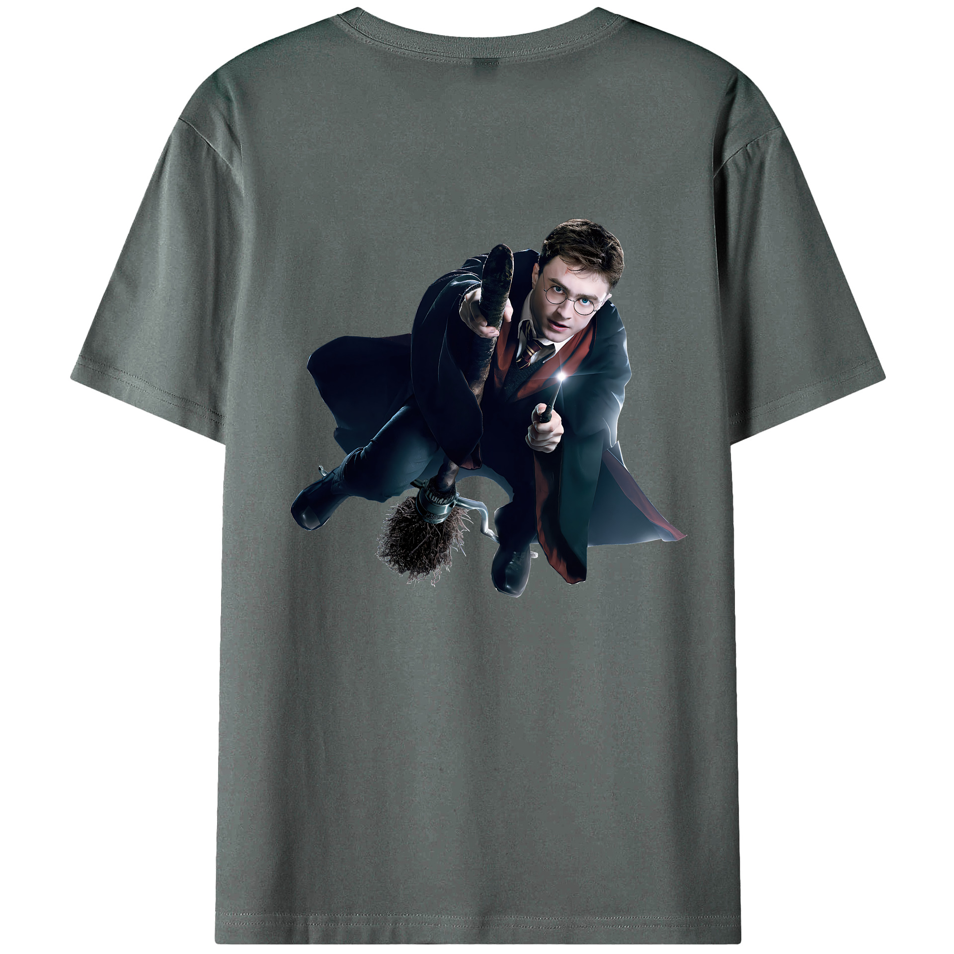 （画像用） Harry Potter ハリー・ポッターシリーズ 綿100％ メンズ半袖Tシャツ（バックプリント） 通気性
